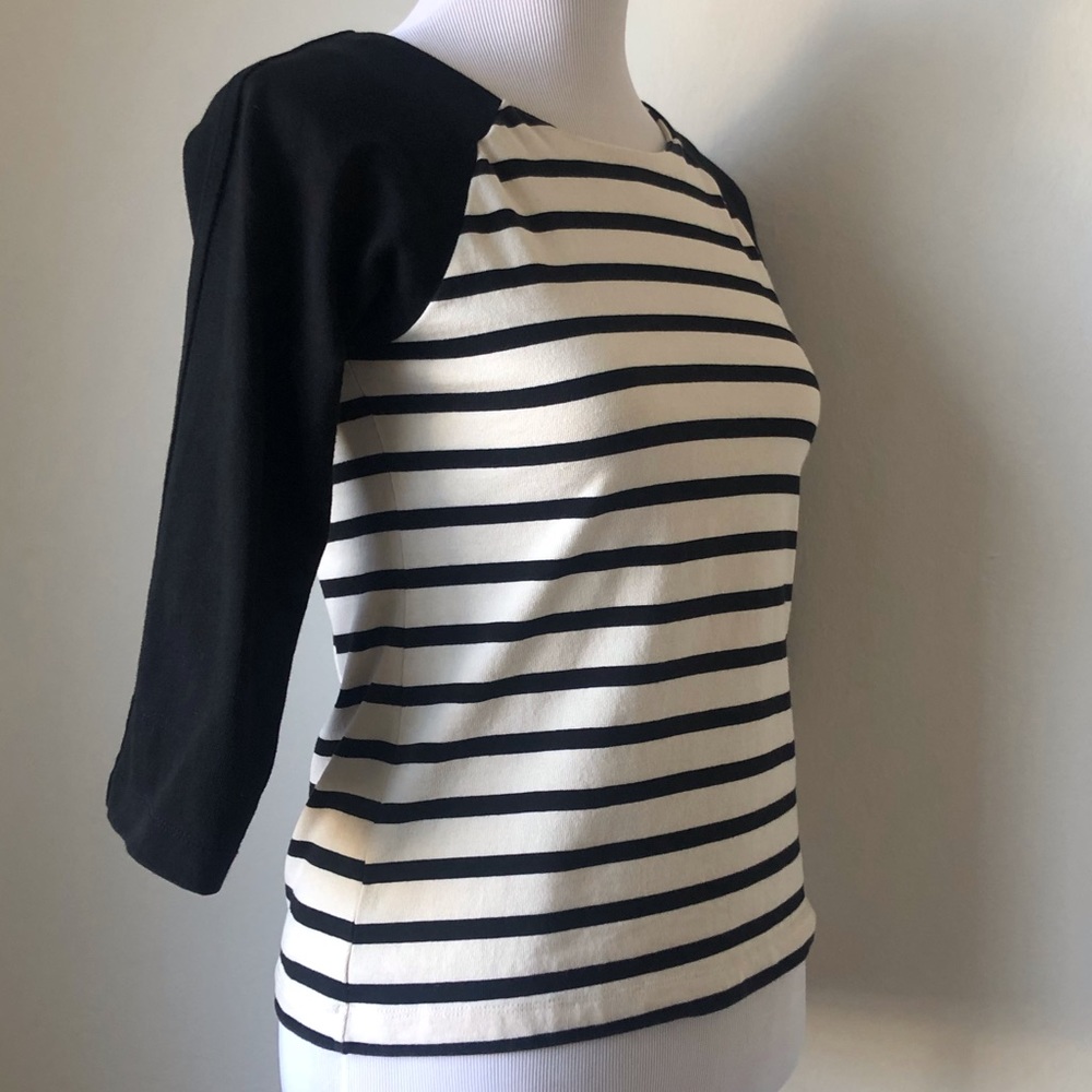 J.CREW CLASSIC STRIPED BASEBALL STYLE T